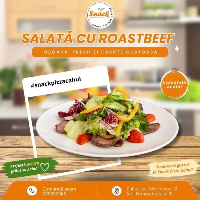 Meniu Snack Pizza Cahul - Salată cu Roastbeef