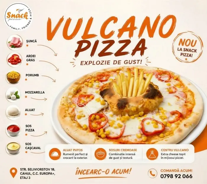 Meniu Snack Pizza Cahul - Vulcano Pizza